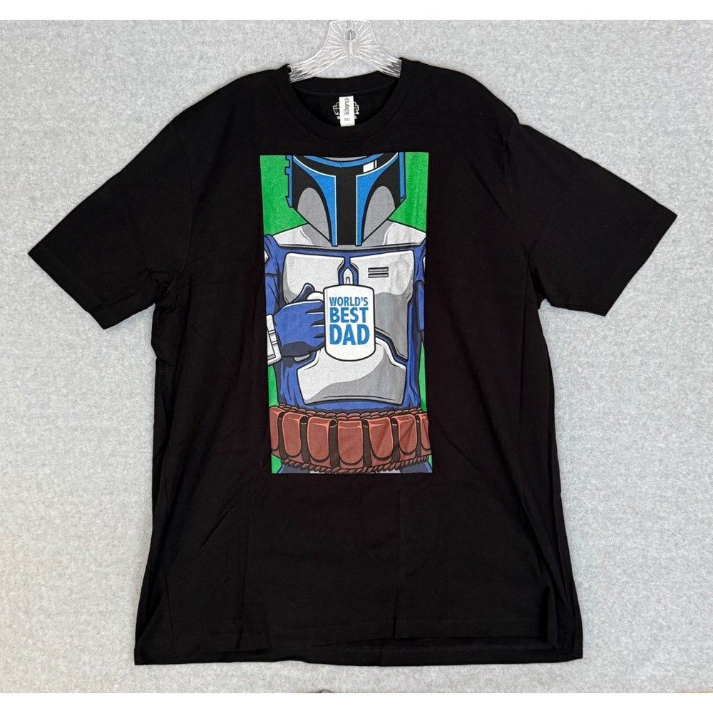 Star Wars T-Shirt Mens 3XL Black Jango Fett Worlds Best Dad Sci-Fi Graphic Tee